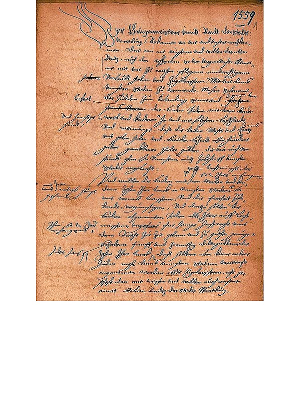 Im Stadtarchiv wird der Schutzbrief für Simon von Cassel und Moses von Calenberg aus dem Jahr 1559 aufbewahrt. Für den Schutzbrief mussten die Familien die für damalige Zeiten beträchtliche Summe von 100 Talergulden bezahlen. - © FOTO: STADTARCHIV