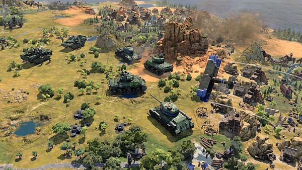 Später wird natürlich nicht mehr nur mit Stöcken, Schwertern und Schilden gekämpft. Auch Panzer und weitere moderne Kampfmaschinen kommen zum Einsatz. - © 2K Games