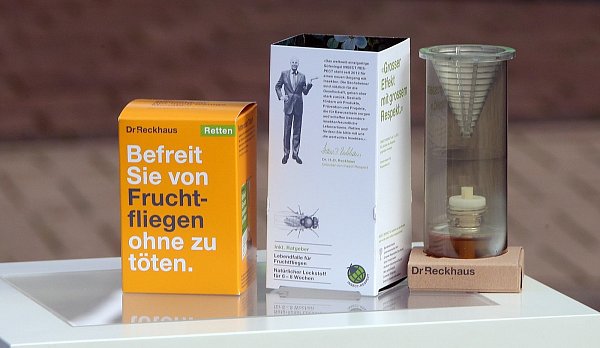 Neuheit: Die Fruchtfliegen-Lebendfalle ist das erste Insektenrettungsprodukt der neuen Marke Dr. Reckhaus – und der Unternehmensgeschichte. - © Wolfgang Rudolf, Wolfgang Rudolf