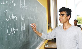 "Ich habe einen Bruder": Hashim Hashimi aus Afghanistan ist einer der jungen Teilnehmer der Sprachförderung. - Simone Flörke