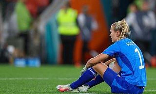 Wurde zuletzt von Ann-Katrin Berger zwischen den Pfosten der DFB-Frauen vertreten: Merle Frohms. - Aisha Schulz/FR172005 AP/dpa