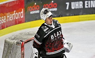 Ennio Albrecht kassierte sieben Gegentore und musste sich mit den Herforder Ice Dragons in Hamburg geschlagen geben. - Yvonne Gottschlich