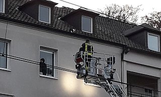 Vor der Annäherung an die Katze hat der Retter seinen Helm abgenommen, damit sie erkennt, dass da jetzt ein Mensch auf sie zukommt. - Ole Heimbeck