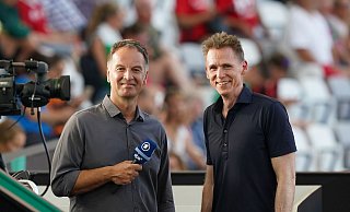 Ex-Zehnkämpfer Frank Busemann (r) ist bei der Leichtathletik-WM in Tokio wieder als ARD-Experte dabei. - Marcus Brandt/dpa