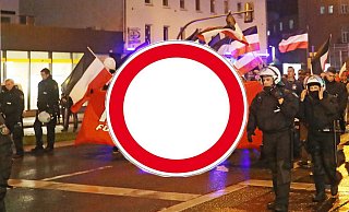 Die Polizei hatte die Neonazi-Demo unter dem Motto "Freiheit für Ursula Haverbeck" am 9. November untersagt. Nun darf sie doch stattfinden. - Foto: Sarah Jonek / Montage: NW