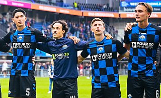 SCP-Talent Luis Engelns (r.) steigerte seinen Marktwert um 167 Prozent auf vier Millionen Euro. Auf diesen Wert wird auch Teamkollege Santiago Castaneda (l.) taxiert. Mika Baur (2. v. l.) legte um 300.000 Euro auf nunmehr 1,2 Millionen Euro zu. - Besim Mazhiqi