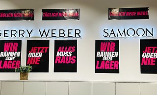 Mode von Gerry Weber im Outlet: Nach Bekanntwerden der Insolvenz der Einzelhandelstochter wurde die Ware hier zu Schleuderpreisen angeboten. - Nicole Donath
