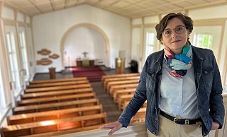 Die Gütersloher Pfarrerin Wiebke Heine führt die Gespräche für die Veräußerung von Immobilien der evangelischen Gemeinde. Auch die Johanneskirche am Pavenstädter Weg steht zum Verkauf. - Christian Bröder