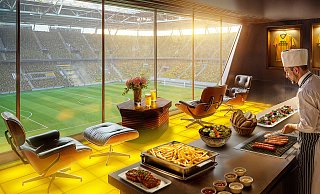 Vom Stehplatz bis zum VIP-Bereich: Fußball lässt sich auf viele Arten erleben. Wer jedoch eine der begehrten Logen ergattern will, braucht nicht nur Leidenschaft – sondern oft auch ein ordentliches Budget. Mit einem Gewinn bei der Lotterie Eurojackpot ließe sich die eigene Loge im Stadion sogar hochindividuell ausstatten. - © WestLotto