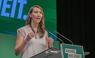 «Wir sind über 130.000 Grüne, so viele wie noch nie», sagt Emily Büning, die Politische Geschäftsführerin der Partei. (Archivbild) - Monika Skolimowska/dpa