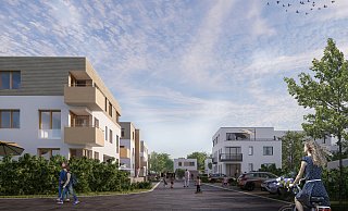 Das Uhlenbach-Quartier entsteht nördlich des Rossmann-Drogeriemarktes. - Bks-Architekten