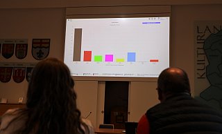 Das Einlaufen der Kreisergebnisse am Sonntagabend in der Aula des Kreishauses in Höxter wird genau beobachtet. - Neue Westfälische Das Einlaufen der Kreisergebnisse am Sonntagabend in der Aula des Kreishauses in Höxter wird genau beobachtet. - Neue Westfälische