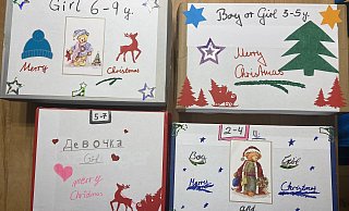 Schülerinnen und Schüler des Ceciliengymnasiums haben Päckchen gepackt für die Kinder im Waisenhaus von Schurawno. - privat