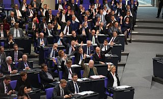 AfD-Abgeordnete im Bundestag. Die Partei soll künftig den Innenausschuss leiten - das stößt auf Kritik in der Opposition. - Foto: Kay Nietfeld/dpa