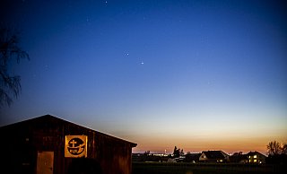 Jupiter und Saturn am Bad Lippspringer Abendhimmel. - Volksternwarte Paderborn