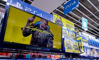 Ein Playstation-Promotion-Stand für "Cyberpunk 2077". - AFP