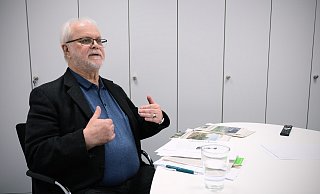 Ulrich Adler, Bürgermeisterkandidat der Partei "Die Linke" in Löhne, beim Bewerbungsgespräch in der NW-Redaktion. - Felix Eisele