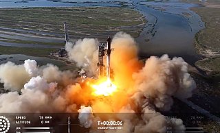 Das «Starship» ist größer als die Freiheitsstatue. - -/SpaceX via AP/dpa