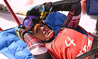 Verhängnisvoller Sturz: Federica Brignone im April in Val di Fassa. (Archivbild) - Elvis Piazzi/AP/dpa