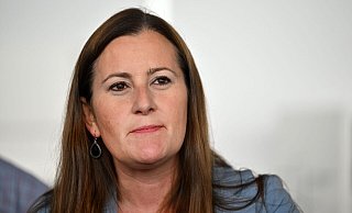 Auch angesichts des russischen Angriffskriegs gegen die Ukraine hält Linken-Chefin Janine Wissler die Forderung ihrer Partei nach einer Auflösung der Nato aufrecht. - Martin Schutt/dpa