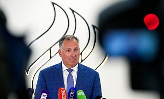 Posdnjakow kündigt als Präsident des Russischen Olympischen Komitees seinen Rückzug an. - Alexander Zemlianichenko/AP/dpa