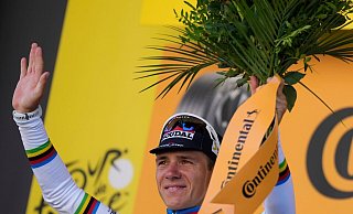 Wechsel zu Red Bull: Remco Evenepoel will noch öfter bei der Tour jubeln. - Mosa\\\'ab Elshamy/AP/dpa