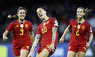 Spanische Matchwinnerin in Italien: Jennifer Hermoso (M). - Alessandro Garofalo/LaPresse/AP