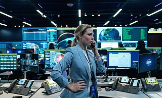 Rebecca Ferguson als Captain Olivia Walker in einer Szene des Films «A House of Dynamite». (Handout) - Eros Hoagland/Netflix/dpa