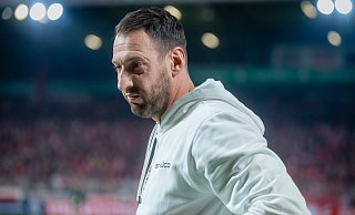 Arminia-Trainer Mitch Kniat sagt nach dem bitteren Pokal-Aus gegen Union Berlin: „Es war trotzdem eine geile Partie von uns.“ - Sarah Jonek