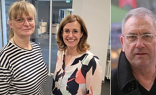 Die Stadtwerke-Betriebsrätinnen Claudia Krullmann (l.) und Andrea Aufderstroth sind nach der Entscheidung erleichtert. SGW-Interimschef Dietmar Spohn übernimmt die Geschäftsführung der neuen Gesellschaft. - Ludger Osterkamp/Andreas Frücht