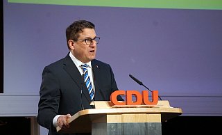 Oliver Vogt bei seiner Bewerbungsrede. - Michael Grundmeier