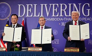 Trump hat Thailand und Kambodscha zu dem Friedensabkommen gedrängt. - Mark Schiefelbein/AP/dpa