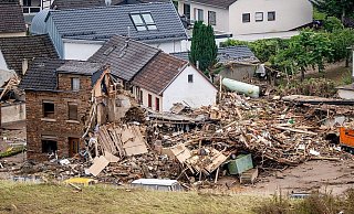 Zerstörte Häuser im Landkreis Ahrweiler in Rheinland-Pfalz nach dem Starkregen. - AFP