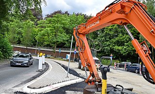 Die Baustelle an der Einmündung zum Johannistal. - Barbara Franke