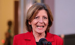 SPD-Spitzenkandidatin Malu Dreyer äußert sich nach den ersten Prognosen zum Ergebnis. - AFP