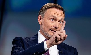 Finanzminister Christian Lindner beim ARD-Sommerinterview. - Fabian Sommer/dpa