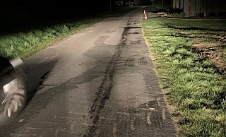 Die Ölspur zog sich vom Bökenweg ausgehend über die Straßen Hobrink, Hongsener Weg und Büttendorfer Straße. - Gemeinde Hüllhorst