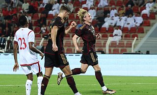 Niclas Füllkrug (M) schoss das einzige Tor der DFB-Elf beim 1:0 im Oman. - Christian Charisius/dpa