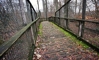 Die gesperrte Wolfsbrücke macht einen ungepflegten Eindruck - sie soll aber auch geschlossen bleiben. Mit wenigen Ausnahmen. - Barbara Franke