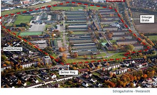 Auf dem Gelände der Barker-Kaserne soll nach den Plänen der Stadt ein neues, zukunftfähiges Quartier entstehen. - Stadt Paderborn