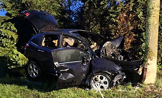 Das Fahrzeug der 20-jährigen Rietbergerin wurde bei dem Unfall und durch das anschließende Feuer völlig zerstört. - Throsten Heß