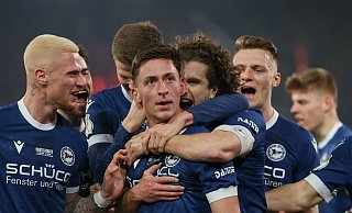 Großer Kampf, tolle Tore: Die Arminia will auch gegen Leverkusen wieder jubeln. - Friso Gentsch/dpa