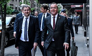 Verteidigungsminister Boris Pistorius (SPD) trifft bei seiner Militärpolitischen Reise nach New York Amtskollegen, Diplomaten und Offiziere. - Britta Pedersen/dpa