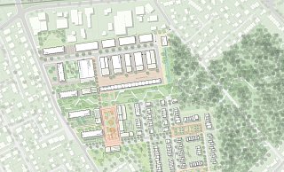 Im Westen des ehemaligen Kasernengeländes im Bereich Dubelohstraße (oben) ist kleinteiliges Gewerbe geplant, im Osten die Wohnbebauung und im südlichen Bereich ein großer öffentlicher Platz.  - Tobe.Stadtbüro/AP Landschaftsarchitekten