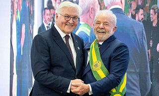 Nach der Amtseinführung: Bundespräsident Frank-Walter Steinmeier und der brasilianische Präsident Luis Inácio Lula da Silva. - Guido Bergmann/Bundesregierung/dpa