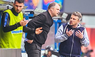 SCP-Trainer Lukas Kwasniok (r.) muss künftig nicht nur an der Seitenlinie auf das Fachwissen von Fabian Wohlgemuth verzichten. - Besim Mazhiqi