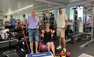 Dirk Sieker, Sportleiter TGE, Bettina Beinke, 2. Vorsitzende TGE und Maxim Wassiljew, Geschäftsführer BTW - Privat