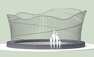 So hoch soll er nicht werden: der im Plan bis zu 3,30 Meter hohe Metallzaun, der Strudel-Becken des Humboldt-Sprudels umgeben soll. - Planungsbüro Ehrig