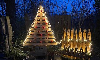Ein Weihnachtsbaum zum Verlieben: Der Christbaum aus Holzbrettern stellt alle Nadelbäume in den Schatten und ist dabei auch selbstgemacht. - Oliver Schlitter