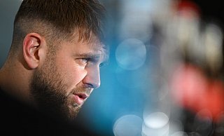 Niclas Füllkrug bei der DFB-Pressekonferenz in Frankfurt am Main. - Arne Dedert/dpa